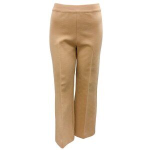 High Sport Beige Kick Cropped Stretch-cotton Flared Pants